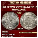 1891-cc VAM 3 Spitting Eagle Top 100 Morgan Dollar
