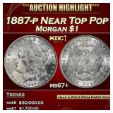 1887-p Morgan Dollar Near Top Pop $1 ms67+ SEGS