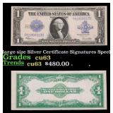 1923 $1 large size Silver Certificate Grades Selec