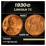 1930-d Lincoln Cent 1c Grades ms66 rd
