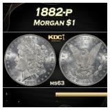 1882-p Morgan Dollar $1 Grades ms63