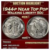 1944-p Walking Liberty Half Dollar Near Top Pop 50
