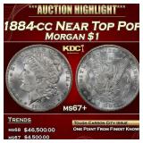 1884-cc Morgan Dollar Near Top Pop $1 ms67+ SEGS