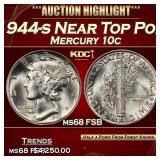 1944-s Mercury Dime Near Top Pop! 10c ms68 FSB SEG