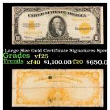 1922 $10 Large Size Gold Certificate Grades vf+ Si