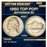 1950 Proof Jefferson Nickel TOP POP! 5c pr69 SEGS