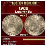 1902 Liberty Nickel 5c ms66+ SEGS