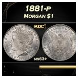 1881-p Morgan Dollar $1 Grades ms63+