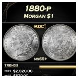 1880-p Morgan Dollar $1 ms65+ SEGS