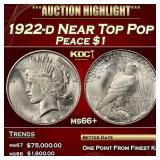 1922-d Peace Dollar Near Top Pop $1 ms66+ SEGS
