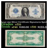 1923 $1 large size Silver Certificate Grades vf++