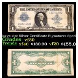 1923 $1 large size Silver Certificate Grades vf++