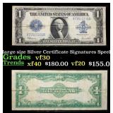 1923 $1 large size Silver Certificate Grades vf++