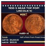 1930-s Lincoln Cent Near Top Pop! 1c ms66+ rd SEGS