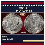 1921-d Morgan Dollar $1 Grades ms63