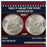 1902-p Morgan Dollar Near Top Pop! $1 ms67 SEGS