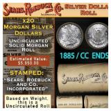 SEARS 20 Coin UNC Morgan Dollar $1 Roll With CC En