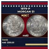 1879-p Morgan Dollar $1 Grades ms63