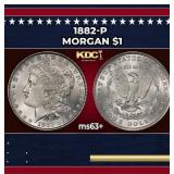 1882-p Morgan Dollar $1 Grades ms63+