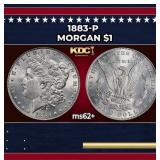 1883-p Morgan Dollar $1 Grades ms62+