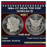 1884-cc Morgan Dollar Near Top Pop $1 ms66 dmpl SE