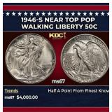 1946-s Walking Liberty Half Dollar Near Top Pop 50