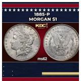 1885-p Morgan Dollar $1 Grades ms62