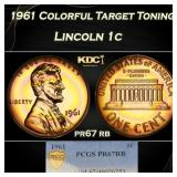 PCGS 1961 Proof Lincoln Cent Colorful Target Tonin