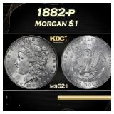 1882-p Morgan Dollar $1 Grades ms62+