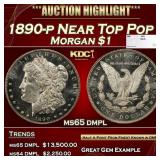 1890-p Morgan Dollar Near Top Pop $1 ms65 dmpl SEG