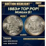 1883-p Morgan Dollar TOP POP! $1 ms68+ SEGS
