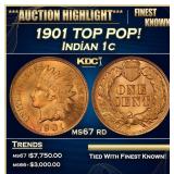 1901 Indian Cent TOP POP! 1c ms67 rd SEGS