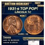 1931-s Lincoln Cent TOP POP! 1c ms66+ rb SEGS