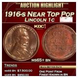 1916-s Lincoln Cent Near Top Pop 1c ms65+ bn SEGS