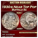 1930-s Buffalo Nickel Near Top Pop 5c ms66+ SEGS