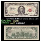 1966 $100 Red Seal United States Note Grades Choic