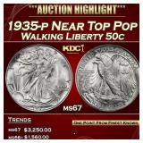 1935-p Walking Liberty Half Dollar Near Top Pop 50