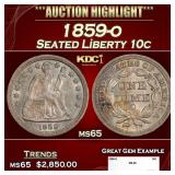 1859-o Seated Liberty Dime 10c ms65 SEGS