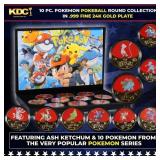 10 Coin Pokemon - Pokeball Gold Plated Round Colle