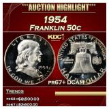 1954 Proof Franklin Half Dollar 50c pr67+ DCAM SEG