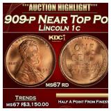 1909-p Lincoln Cent Near Top Pop! 1c ms67 rd SEGS