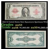 1923 $1 United States Note Grades Select AU Signat