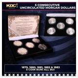 5x Coin Consecutive MORGAN Set 1879-1883-p ALL UNC