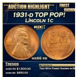 1931-d Lincoln Cent TOP POP! 1c ms66 rb SEGS