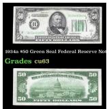 1934a $50 Green Seal Federal Reserve Note Grades S
