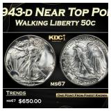 1943-d Walking Liberty Half Dollar Near Top Pop 50