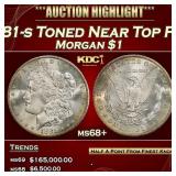 1881-s Morgan Dollar Toned Near Top Pop $1 ms68+ S