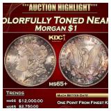 1879-o Morgan Dollar Colorfully Toned Near Top Pop