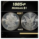1885-p Morgan Dollar $1 Grades ms63