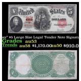 1907 $5 Large Size Legal Tender Note "WoodChopper"